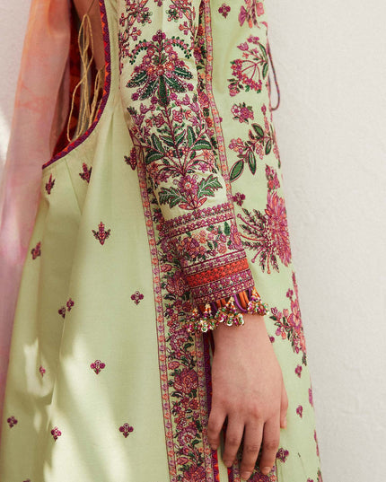 Hussain Rehar | Mint Green  Embroidered Lawn Suit