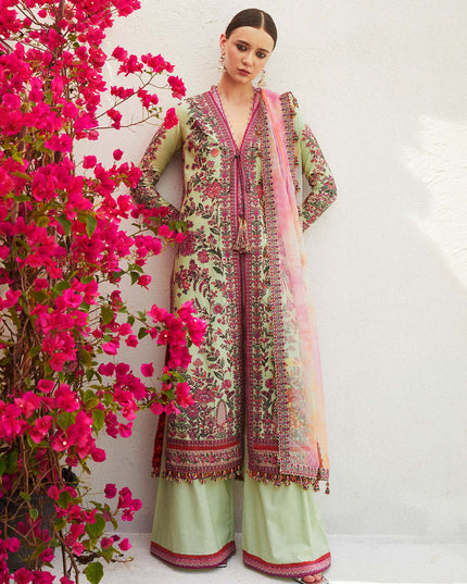 Hussain Rehar | Mint Green  Embroidered Lawn Suit