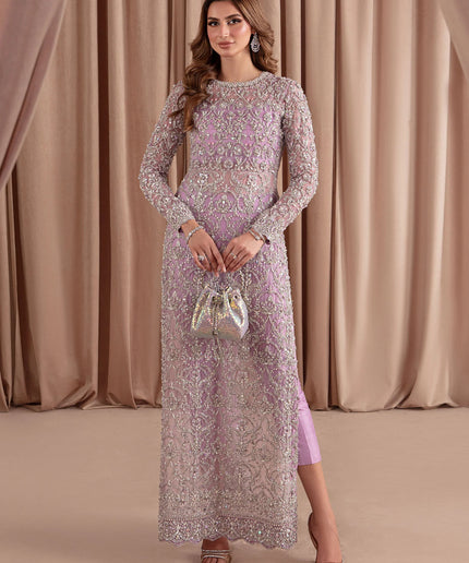 Eliza | Lilac Organza Embellished Dress