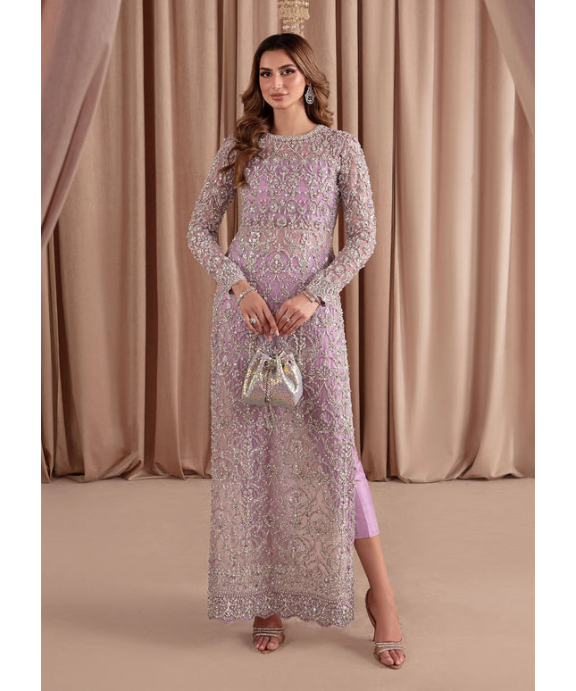 Eliza | Lilac Organza Embellished Dress