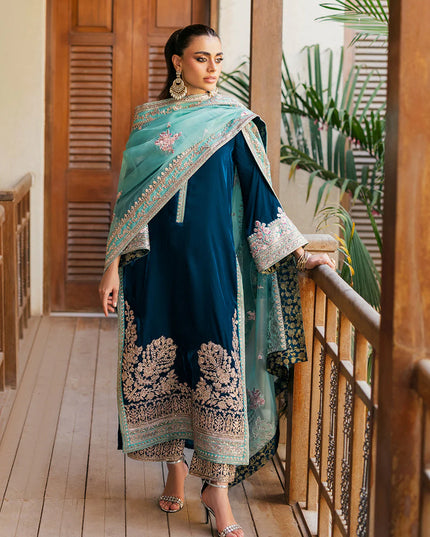 Elsa | Deep Teal Velvet Silk Suit