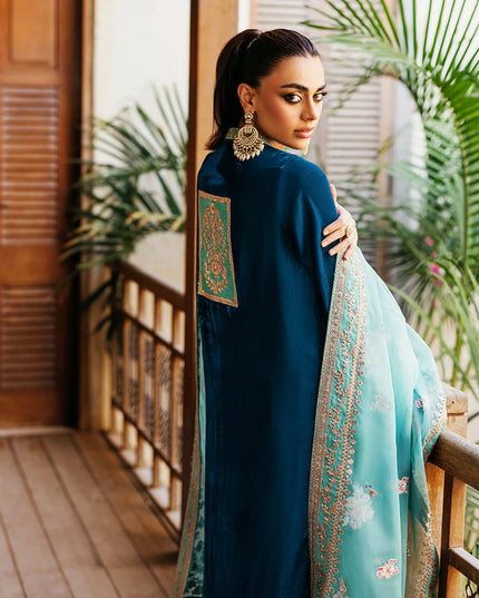 Elsa | Deep Teal Velvet Silk Suit