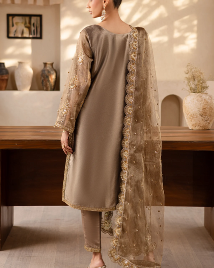 Raveen | Embroidered Zari Mesoury Embellished Suit