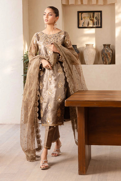 Raveen | Embroidered Zari Mesoury Embellished Suit