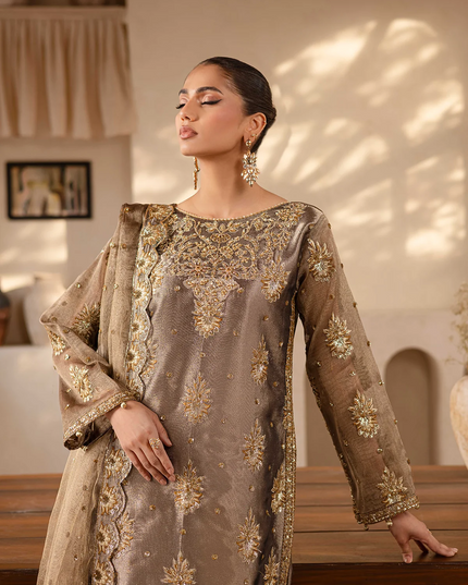 Raveen | Embroidered Zari Mesoury Embellished Suit