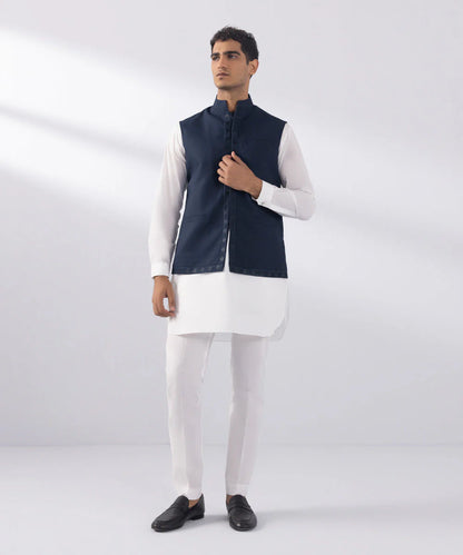 Navy Embroidered Waistcoat