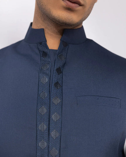 Navy Embroidered Waistcoat