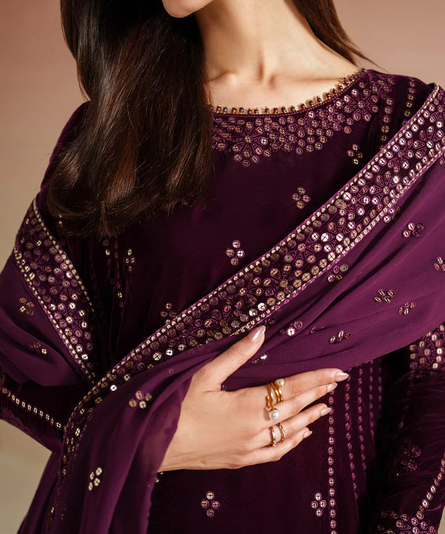 Amayra | Pure Velvet Embroidered Sharara
