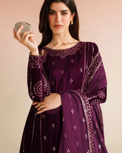 Amayra | Pure Velvet Embroidered Sharara