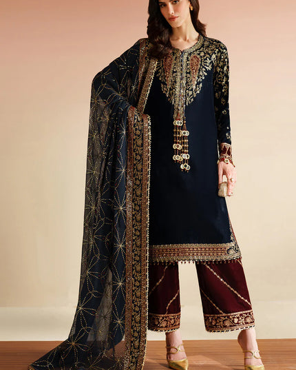 Jiyaan | Pure Velvet Embroidered Suit