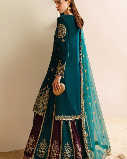 Arsh | Pure Velvet Embroidered Sharara