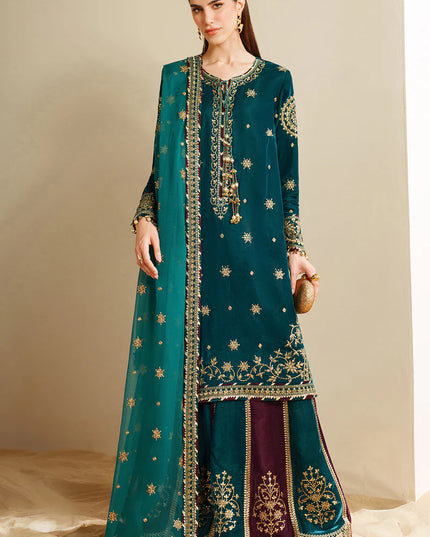 Arsh | Pure Velvet Embroidered Sharara