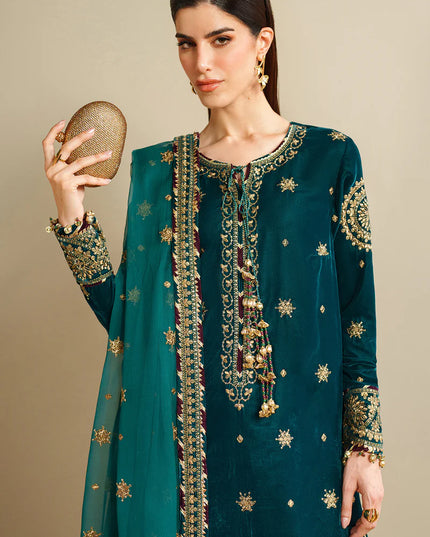 Arsh | Pure Velvet Embroidered Sharara