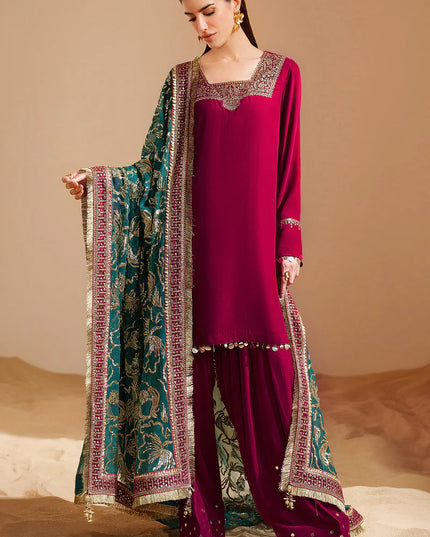 Reya | Pure Velvet Embroidered Farshi Shalwar