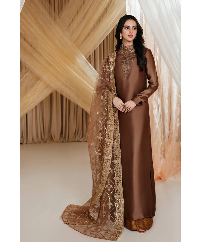 Siya | Embroidered Embellished Silk Pishwas Suit