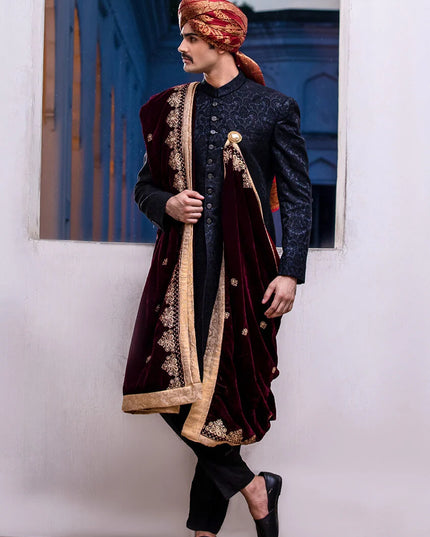 Classic Tap Shoe Karandi Traditional Plain Sherwani