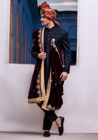 Classic Tap Shoe Karandi Traditional Plain Sherwani
