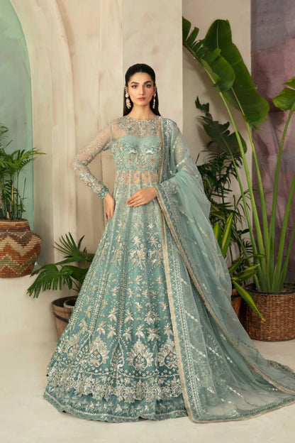 Frostine | Organza Embroidered Hand Embellished Lehenga