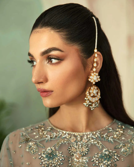 Frostine | Organza Embroidered Hand Embellished Lehenga