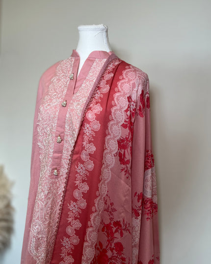 2 Piece | Khaadi Dyed and Embroidered in Pink Floral