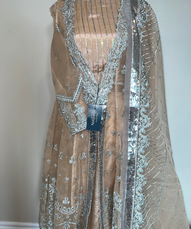 Asim Jofa | Naz Embroidered Embellished Jacket Dress