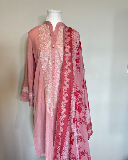 2 Piece | Khaadi Dyed and Embroidered in Pink Floral