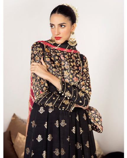 HAYAL | Silk Embellished Kalidaar Pishwas
