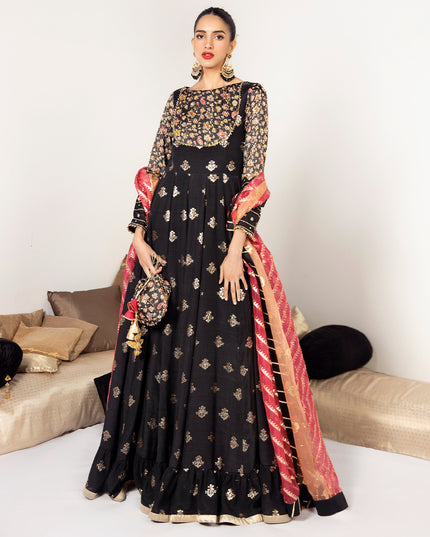 HAYAL | Silk Embellished Kalidaar Pishwas