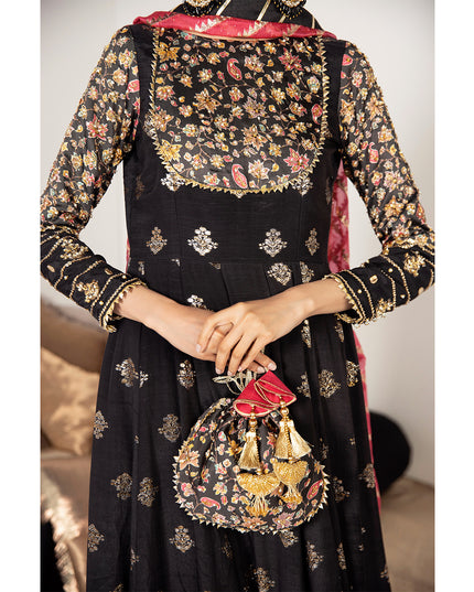 HAYAL | Silk Embellished Kalidaar Pishwas