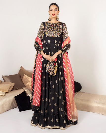 HAYAL | Silk Embellished Kalidaar Pishwas