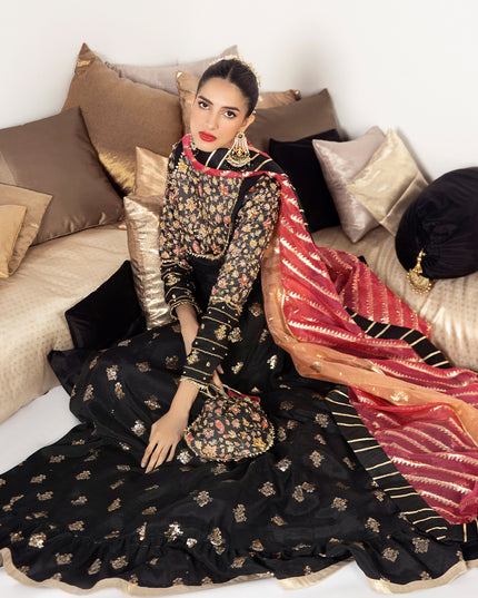 HAYAL | Silk Embellished Kalidaar Pishwas
