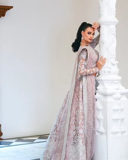 Saira Rizwan | Lilac Net Hand Embellished Lehenga