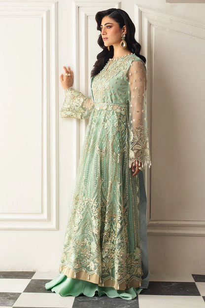Mushq | Pistachio Net Hand Embellished Dress