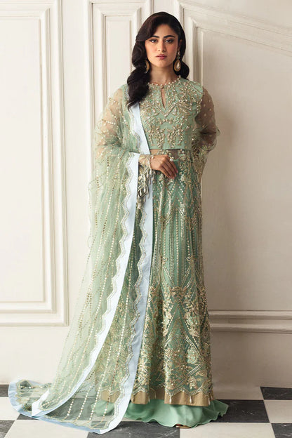 Mushq | Pistachio Net Hand Embellished Dress