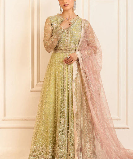 Mushq | Mint Green Net Hand Embellished Gown