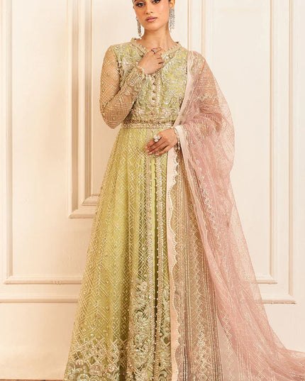 Mushq | Mint Green Net Hand Embellished Gown