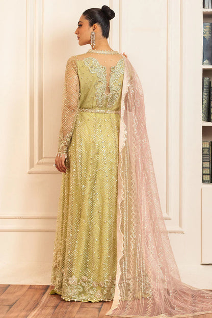 Mushq | Mint Green Net Hand Embellished Gown