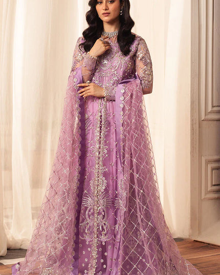 Mushq | Lilac Net Hand Embellished Dress