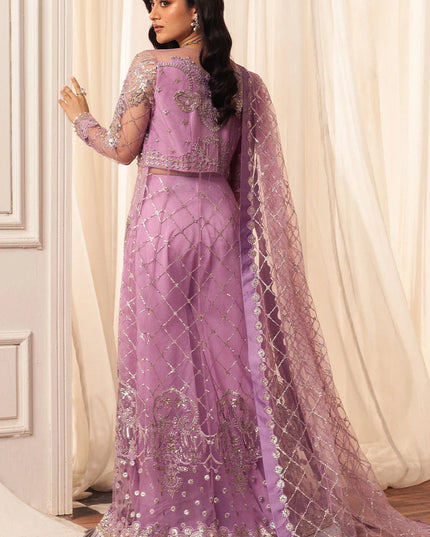 Mushq | Lilac Net Hand Embellished Dress