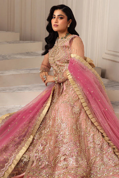Mushq | Pink Net Hand Embellished Gown