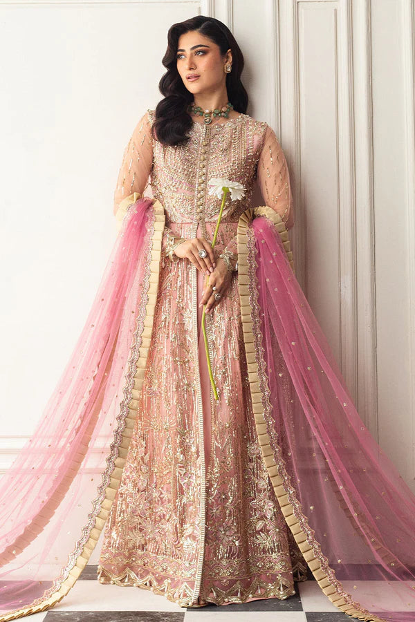 Mushq | Pink Net Hand Embellished Gown