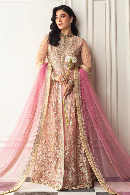 Mushq | Pink Net Hand Embellished Gown