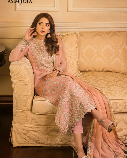 Asim Jofa | Embellished Chiffon Suit