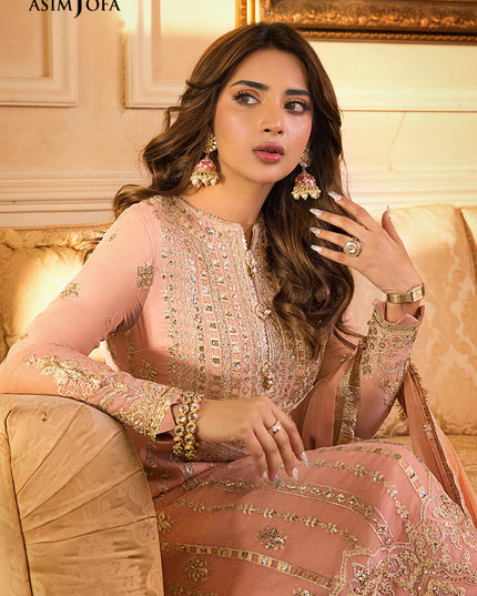 Asim Jofa | Embellished Chiffon Suit