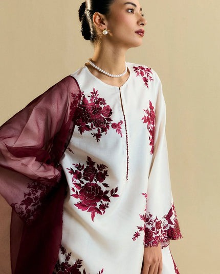 Zara ShahJahan | White Raw Silk Suit