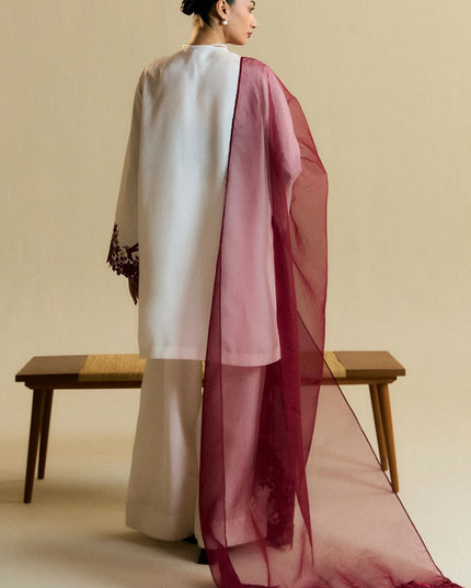 Zara ShahJahan | White Raw Silk Suit