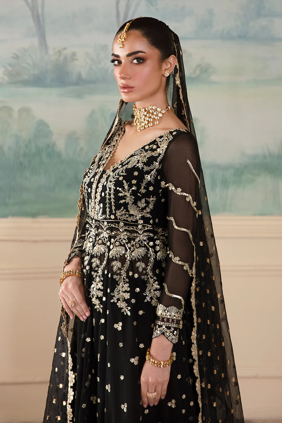 Nafeesa | Wedding Wear Chiffon Embellished Dress