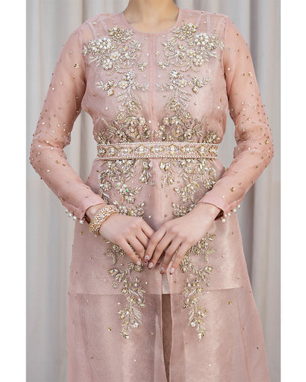 IRIS | Pink Embellished Net Gown Dress