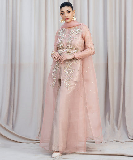 IRIS | Pink Embellished Net Gown Dress