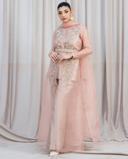 IRIS | Pink Embellished Net Gown Dress